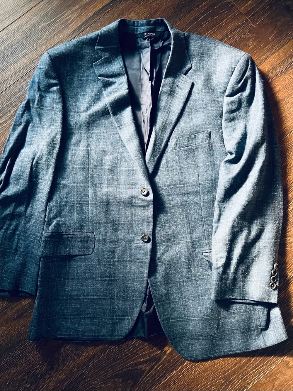 Jos. A. Bank Men’s Blue Windowpane Signature Sport Coat Blazer Jacket 44R